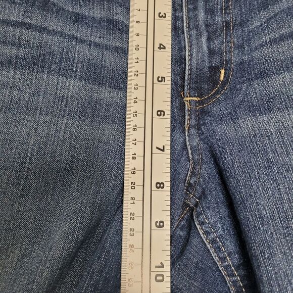 L.E.I. Sophia hipster flare blue factory fading jeans size 7 shirt - Picture 7 of 9